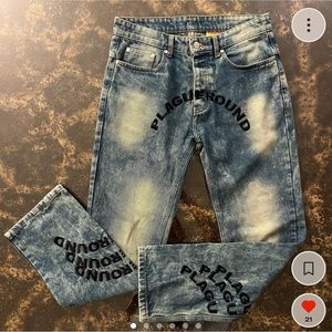 Plagueround Denim Acid Wash Jeans